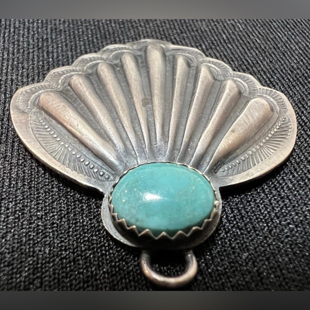 Vintage Native American Sterling Turquoise Pendant 5.78 grams